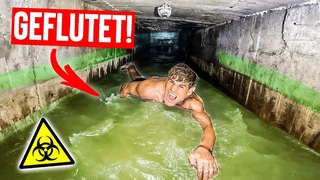 GEFLUTETER BUNKER unter KOMMUNISTISCHER SCHULE gefunden?!🎓 Schwierige KLETTER-AKTION bei STARKREGEN!