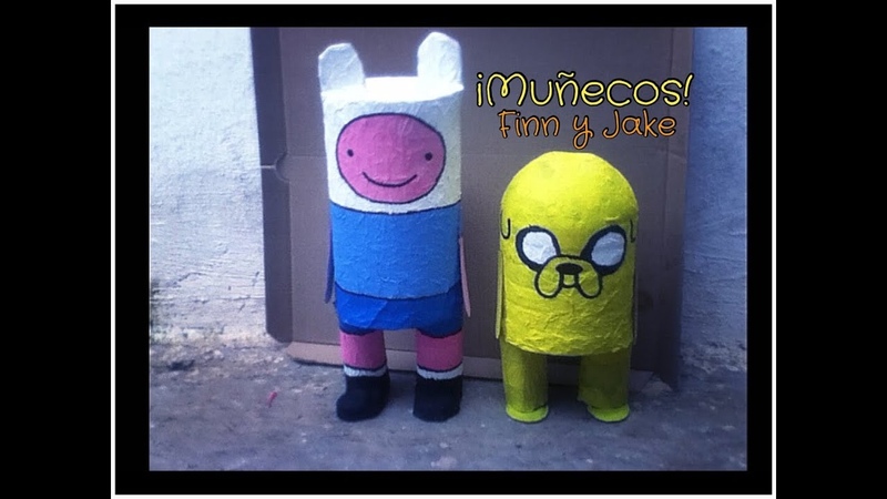 Como hacer los muñecos de Finn y Jake de Hora de Aventura ( RECICLAJE) Facil