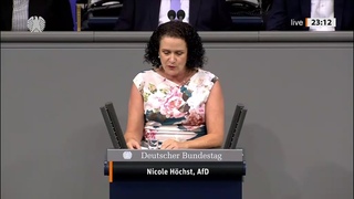 AKTUELL : REDE NICOLE HÖCHST ( AFD ) AM  IM DEUTSCHEN BUNDESTAG IN BERLIN.