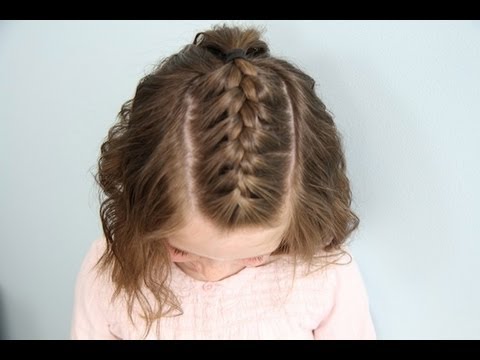Single French Braid Back, Short Hair, Cute Girls