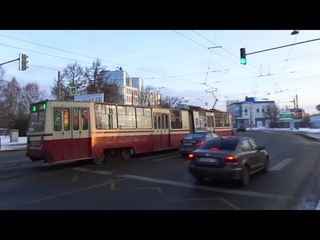 Эх, 40-й трамвай 3054 проскользнул мимо Кушелевки в Петербурге 11-**: ЛВС-86К 3054 по №40 ()