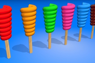 Toddlers learn colors. Learning videos for kids with 3D сolor Lollipop Ice Cream.
