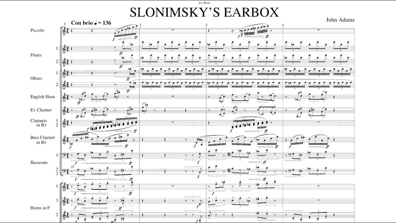 Score John Adams Slonimskys Earbox (1996) for