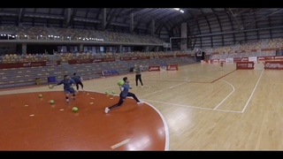 Entrenamiento porteros Jimbee Cartagena fútbol sala. Agarre, blocaje, saque. Fútsal goalkeepers