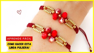 🌸 PULSERA de FLORES 🌸 TUTORIAL FÁCIL como hacer PULSERA de HILO con FLORES #pulserasdemacrame