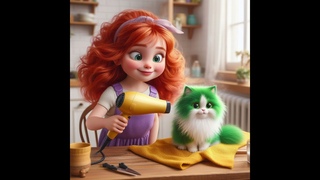 GESSY GREEN CAT  TRUE LOVE NEVER ENDS #cat  #cute #aiimages #love #aicat #cutecat #funny