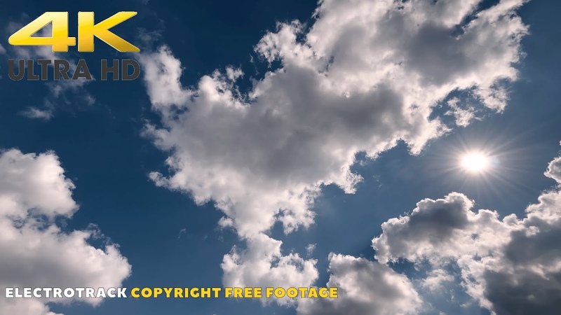 Blue Sky Sun Clouds Time lapse Background video 4 K, No copyright footage, Free Download,