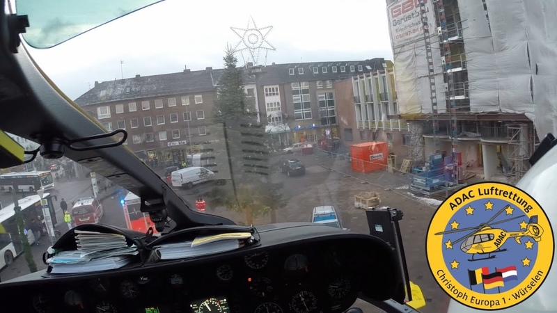 Christoph Europa 1 ( EC 135) Cockpit: Flug Einsatzstelle Düren zum Universitätsklinikum