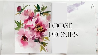 Loose Peonies Watercolor Demo