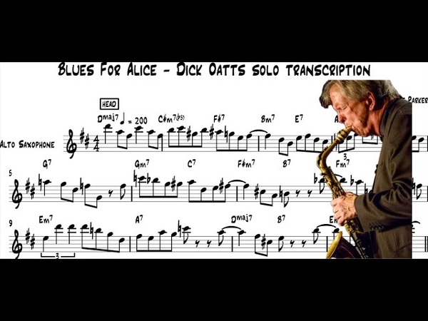 Blues For Alice Dick Oatts solo transcription ( Red Rodney
