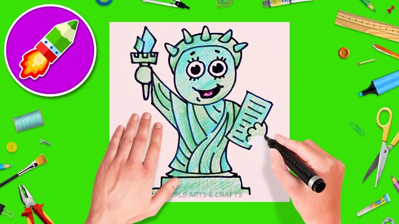 How To Draw Statue Of Liberty, Easy Drawing Video Step By