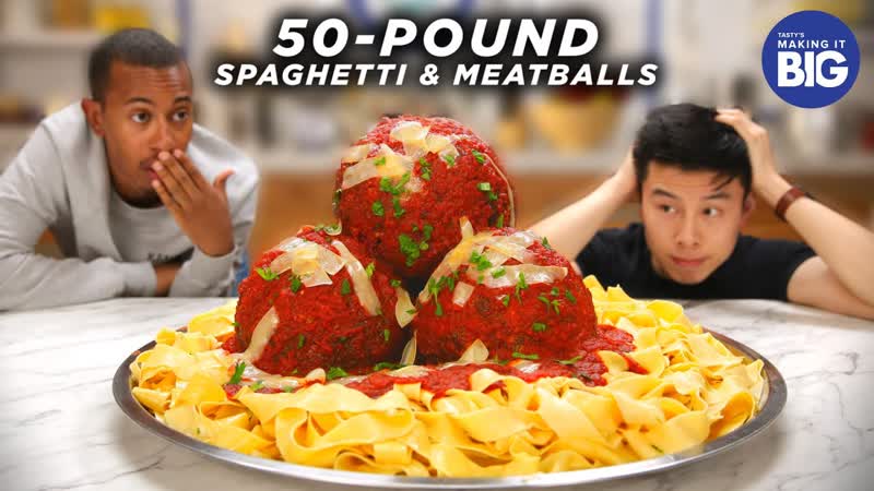 I Made Giant 50 Pound Spaghetti And Meatballs For Kalen Allen from Kalen Reacts