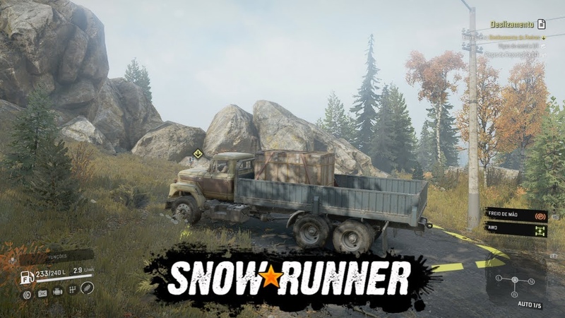 Snow Runner Xbox One Levando peças de reposição para o deslizamento,