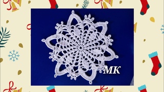 МК Сніжинка гачком/новорічний декор/ #сніжинка_на_долонці/ Snowflake