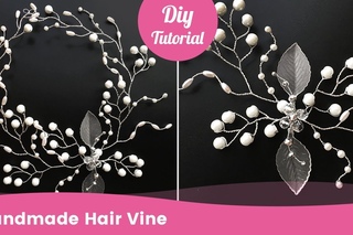 Handmade Wedding Hair Vine from Pearls. Bridal DIY Tiara.