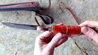 НОЖЕЯР. Нож Айкути танто 95х18 стаб.карелка САКУРА