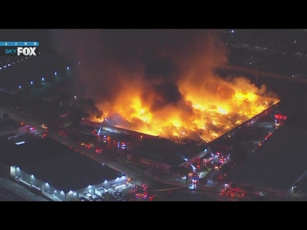 Massive fire engulfs Commerce industrial