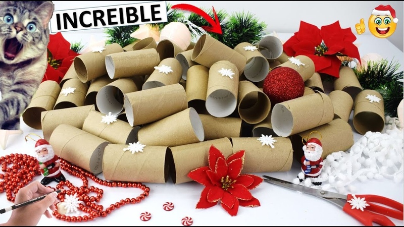3 Manualidades para NAVIDAD con ROLLOS DE PAPEL HIGIÉ NICO O TUBOS DE CARTÓ