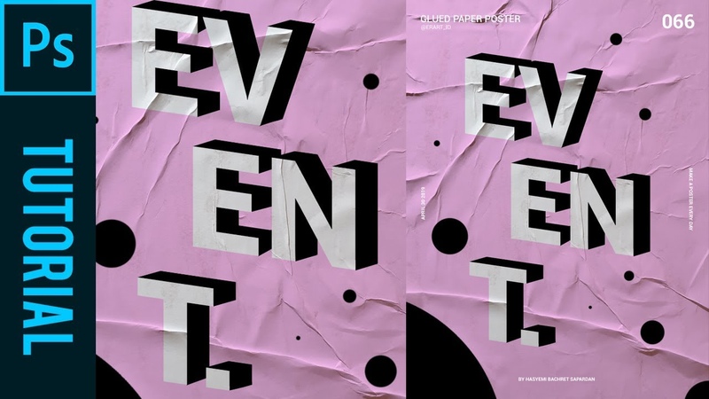 Glued Paper Poster Tutorial Photoshop CC
