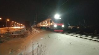Электропоезд ЭП2Д-0063 ЦППК перегон Дмитров - Каналстрой