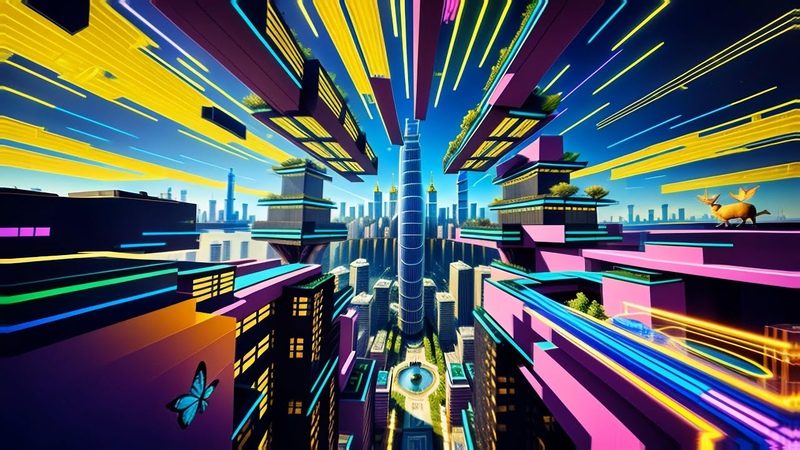 Nexxus 604 City of the Future Psychedelic trance mix (4 K AI animated music