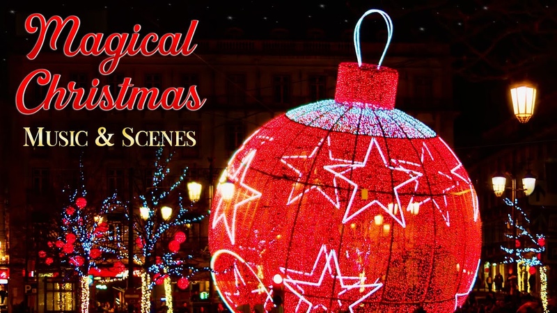 Magical Christmas Scenes Music Ambience w, Christmas Lights Snow