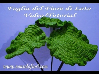 Foglia del Fiore di Loto - Leaf Crochet lotus flower Parte III