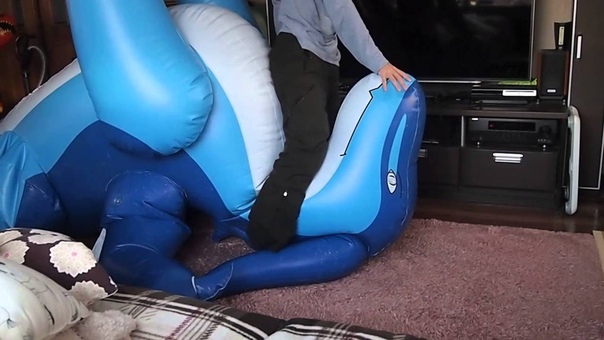 Ride on inflatable dragons and