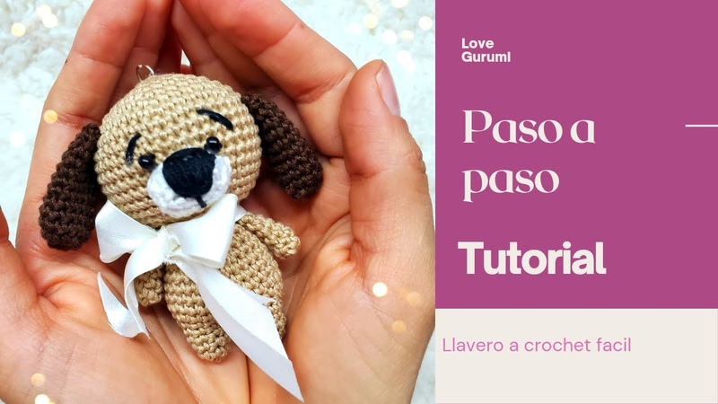 Llavero a crochet de perrito, AMIGURUMI