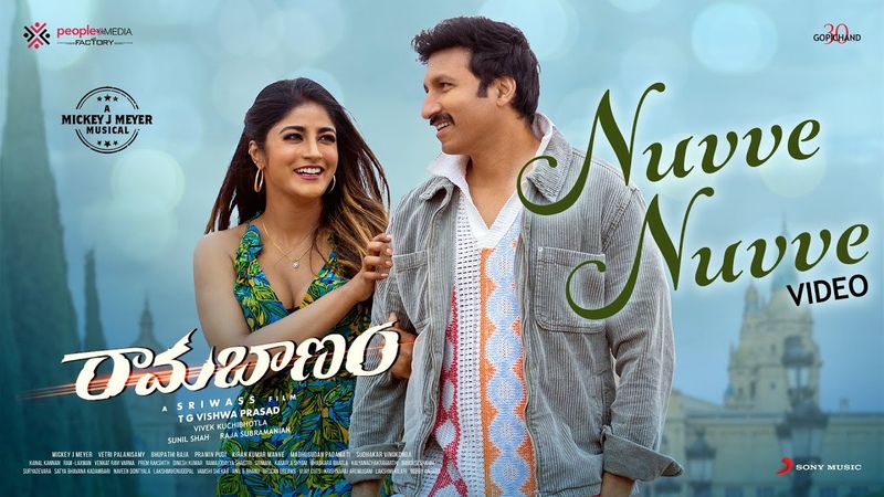 Ramabanam Nuvve Nuvve Video, Gopichand, Dimple Hayathi, Sriwass, Mickey J