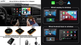 How to converts wired #carplay/android auto to wireless via the #iheylinkit  CP/AA Adapter 2 in 1