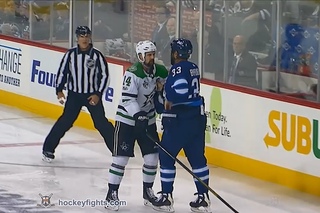Jamie Benn vs Dustin Byfuglien Nov 2, 2017