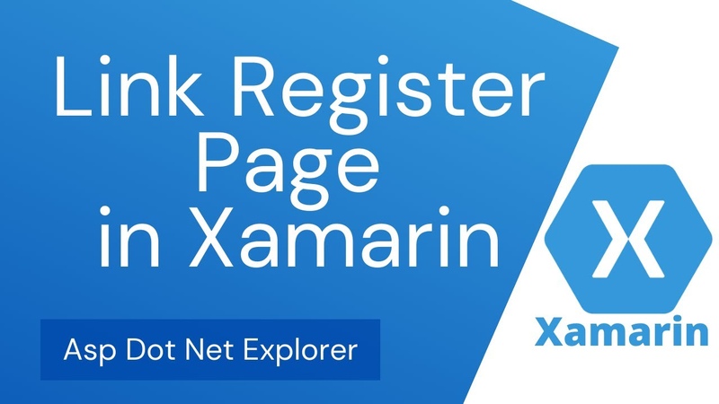 Link User Register Page from Login Page in Xamarin Form Mobile