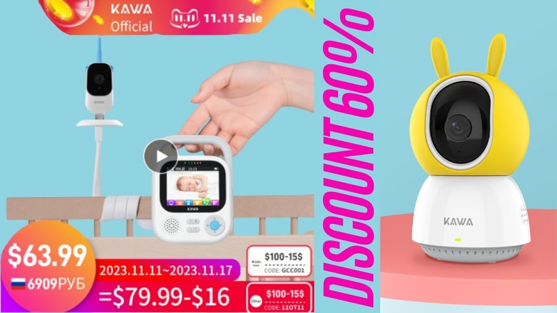KAWA 2 K Baby Monitor with Camera and Audio Wireless Electronic Camera Night Vision Video