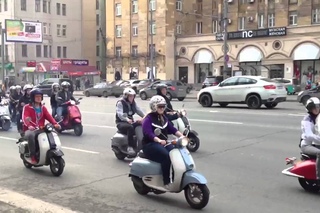 Мотопробег на скутерах в Москве