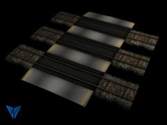 US Level Crossing 3 Tracks (Plain)