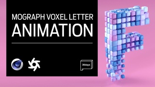 Cinema 4D - Letter F MoGraph Voxel Animation Tutorial (36 Days of Type) #stayhome and learn #withme