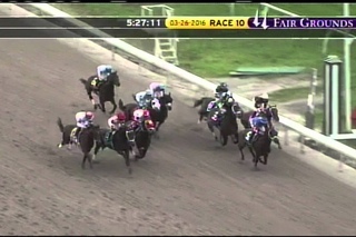 Gun Runner wins the Louisiana Derby