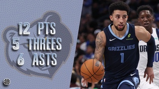 Scotty Pippen Jr 12 pts 2 threes 6 asts vs Mavericks 2024 Preseason