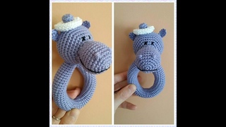 погремушка вязаная бегемот крючком Мастер-класс amigurumi crochet beanbag hippo