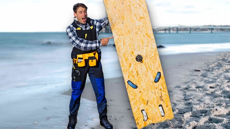 I TRIED TO SURF A WOODEN PLANK, DIY Windsurf