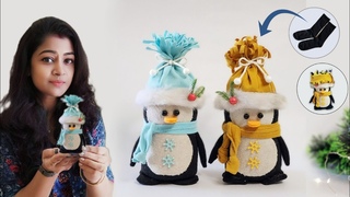DIY Penguin Chocolate storage box | Christmas Gift idea | Plastic bottle craft