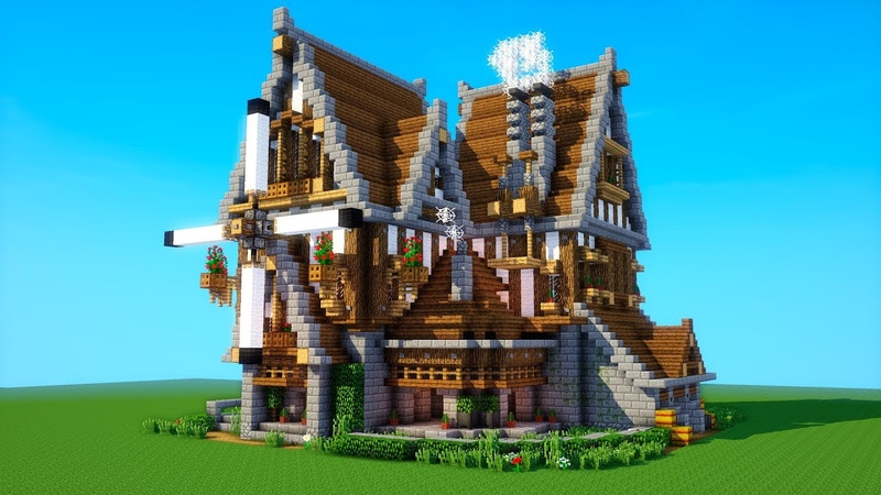 Minecraft Tutorial: How to build a BIG survival house ( Medieval Mansion )
