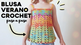 CMO TEJER BLUSA DE VERANO A CROCHET: top / tnica / salida de bao a crochet | TUTORIAL PASO A PASO