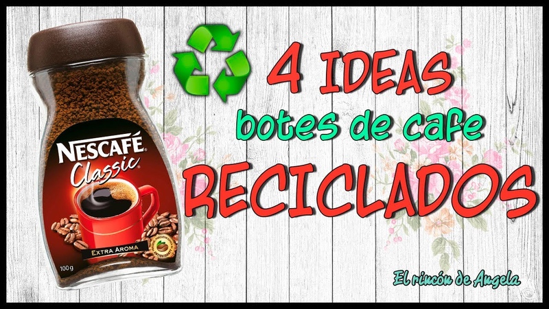 4 IDEA para reciclar frascos de cafe DECOUPAGE y