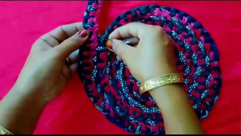 Learn How Make a Doormat with old clothes, Handmaking mat, Mat Craft making, Old clothes reuse