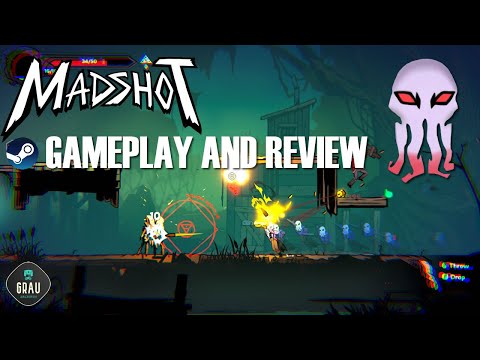 Madshot PC GAMEPLAY AND REVIEW, PLATFORMER, CTHULU, BADASS WITH TWO