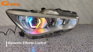 Infiniti Q50 V37 Q70 Q70L Y51 Bluetooth App Dynamic Multi Color RGB Led Angel Eyes Hex Halo Rings