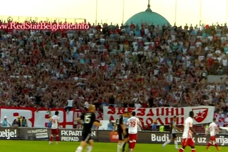 144. derbi: Delije na armijskom pasnjaku - 'Ajde, igraj i bori se ! (snimano sa juga) GRMI !