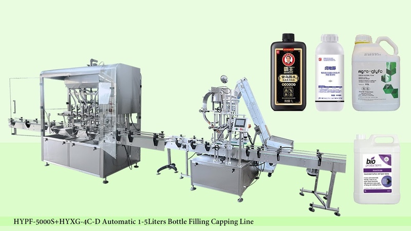 Hengyuan, Automatic 1 5 Liters Bottle Filling Capping Machines Line, HYPF 5000 S + HYXG 4 C